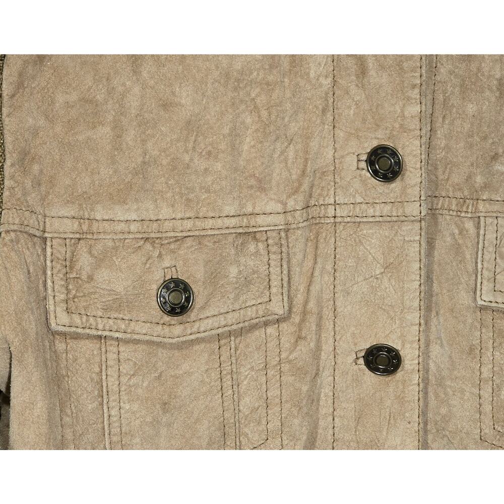 Kenji Leather and Knit Button Up Waisted Jacket Juniors Large NWOT - Picture 5 of 9
